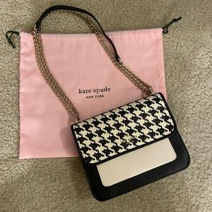 Kate Spade Woven Remi Flap Chain Crossbody in Houndstooth